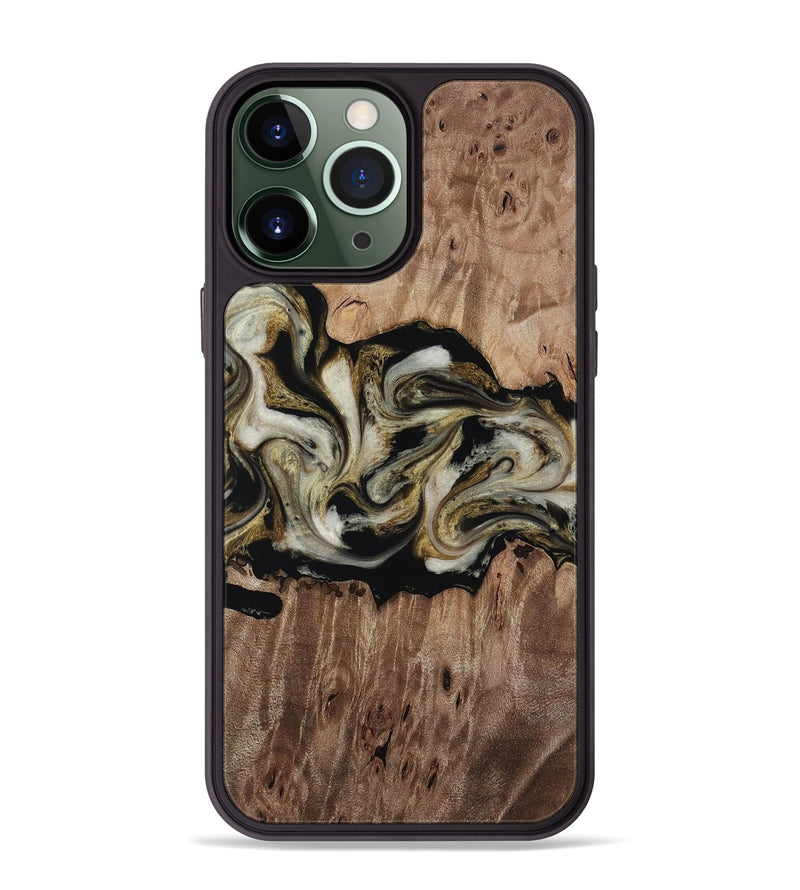 iPhone 13 Pro Max Wood Phone Case - Zora (Black & White, 818604)