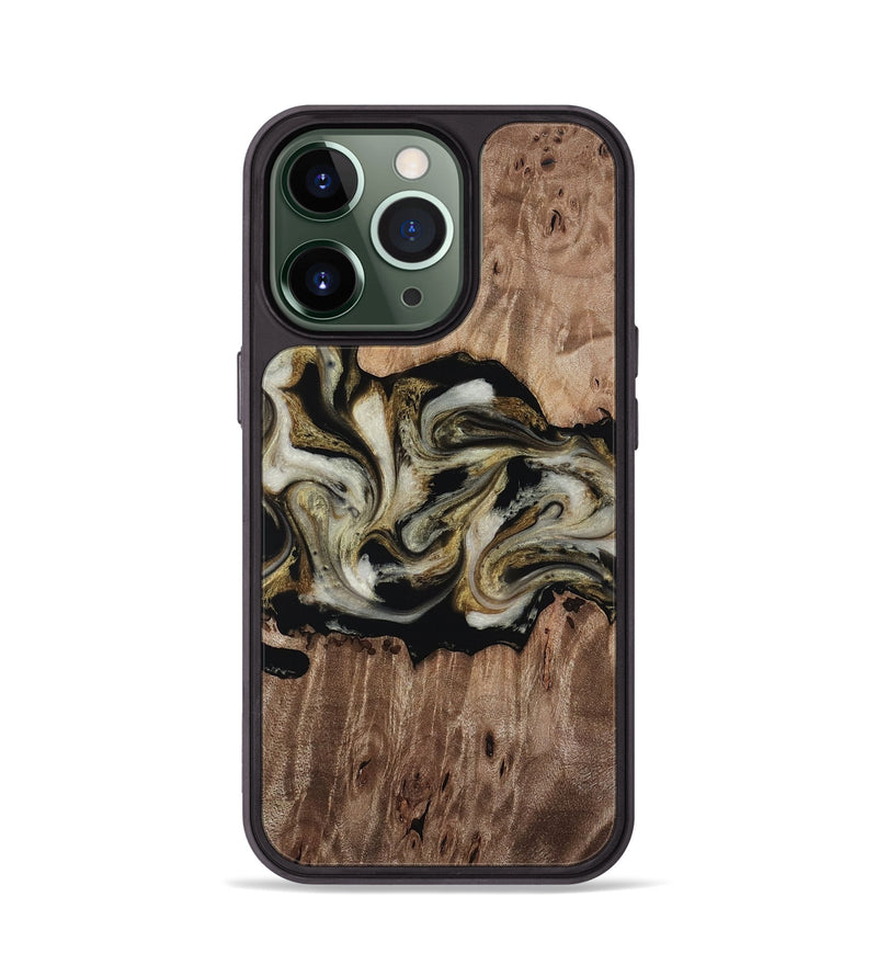 iPhone 13 Pro Wood Phone Case - Zora (Black & White, 818604)