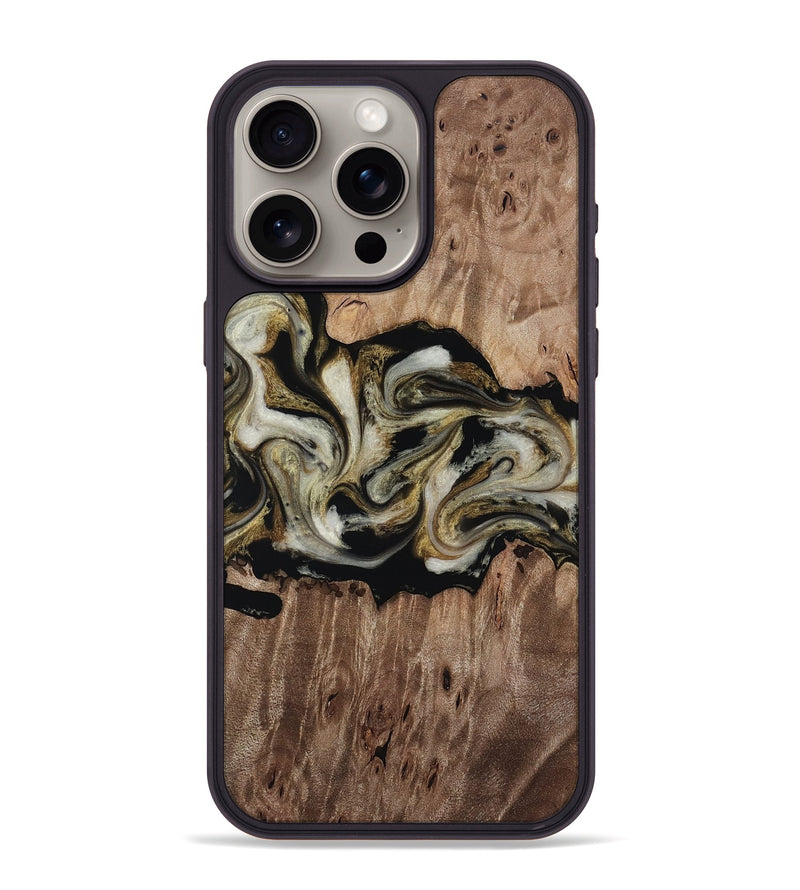 iPhone 15 Pro Max Wood Phone Case - Zora (Black & White, 818604)