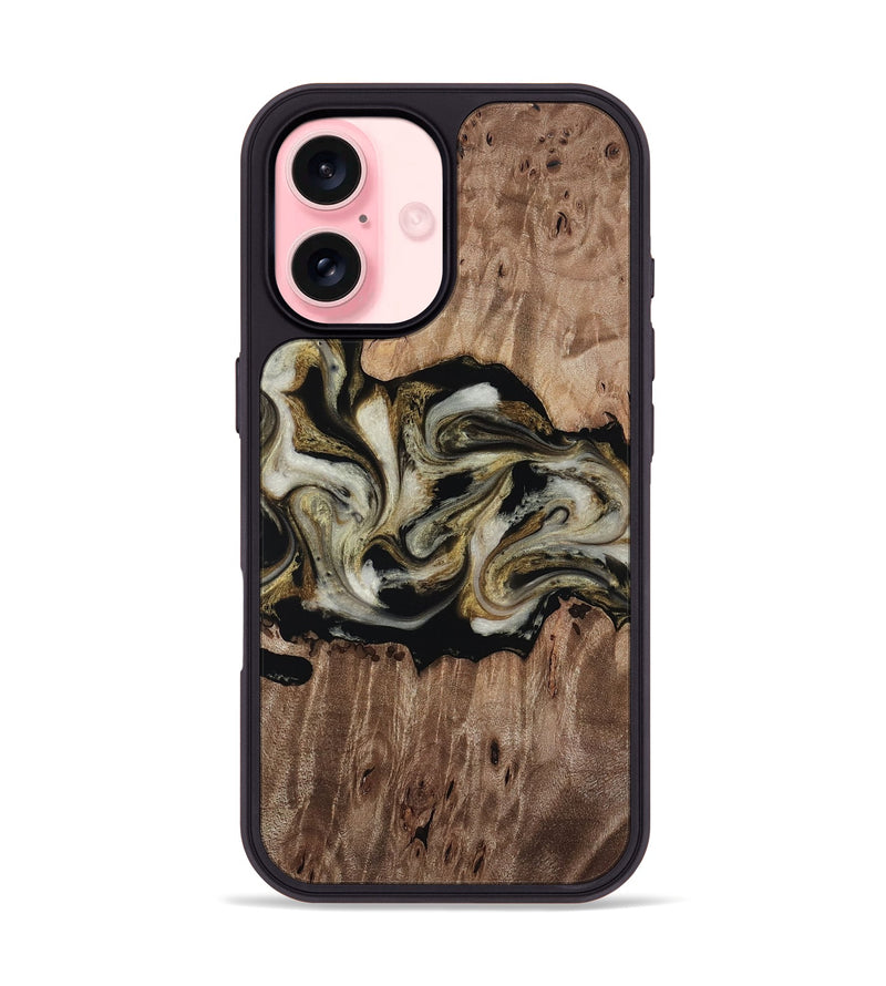 iPhone 16 Wood Phone Case - Zora (Black & White, 818604)