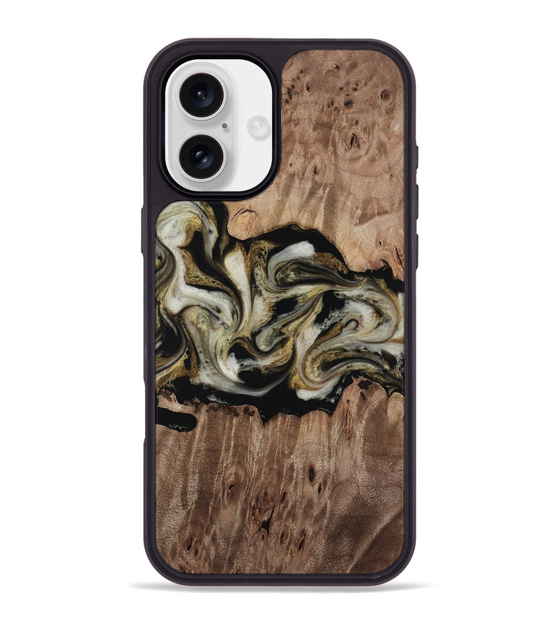 iPhone 16 Plus Wood Phone Case - Zora (Black & White, 818604)