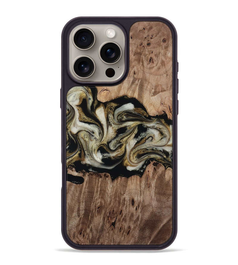 iPhone 16 Pro Max Wood Phone Case - Zora (Black & White, 818604)