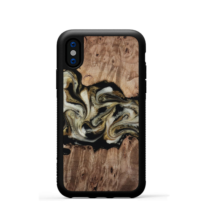 iPhone Xs Wood Phone Case - Zora (Black & White, 818604)