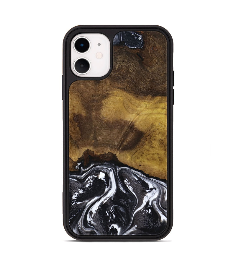 iPhone 11 Wood Phone Case - Fabian (Black & White, 818606)