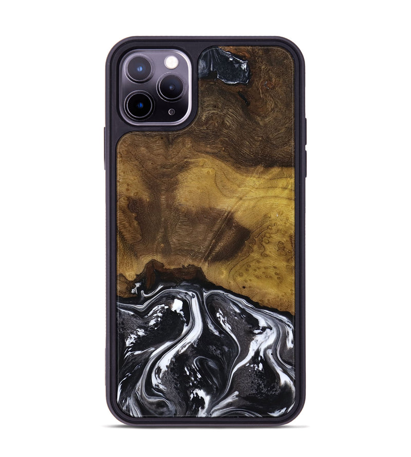 iPhone 11 Pro Max Wood Phone Case - Fabian (Black & White, 818606)