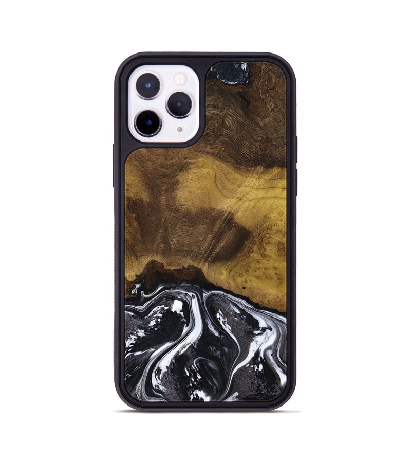 iPhone 11 Pro Wood Phone Case - Fabian (Black & White, 818606)