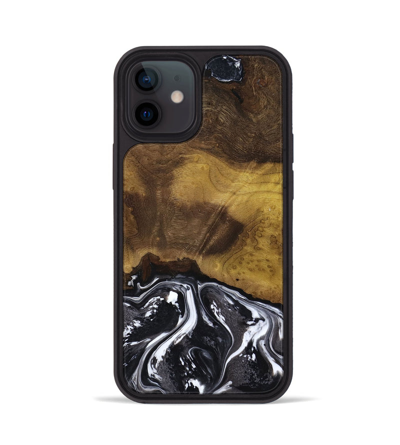 iPhone 12 Wood Phone Case - Fabian (Black & White, 818606)