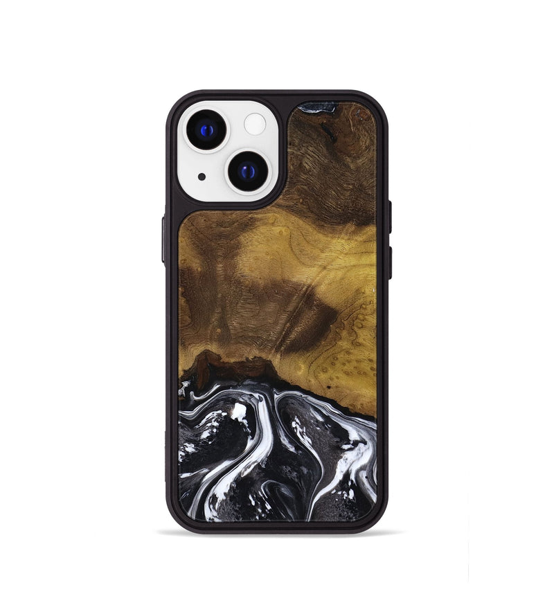 iPhone 13 mini Wood Phone Case - Fabian (Black & White, 818606)