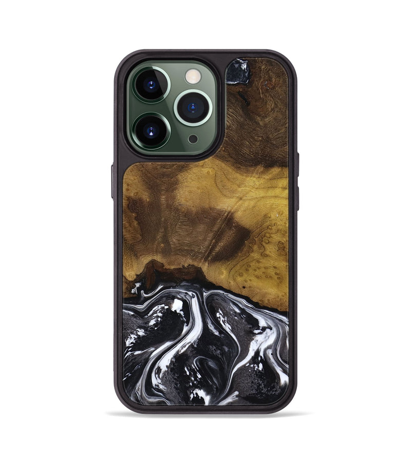 iPhone 13 Pro Wood Phone Case - Fabian (Black & White, 818606)