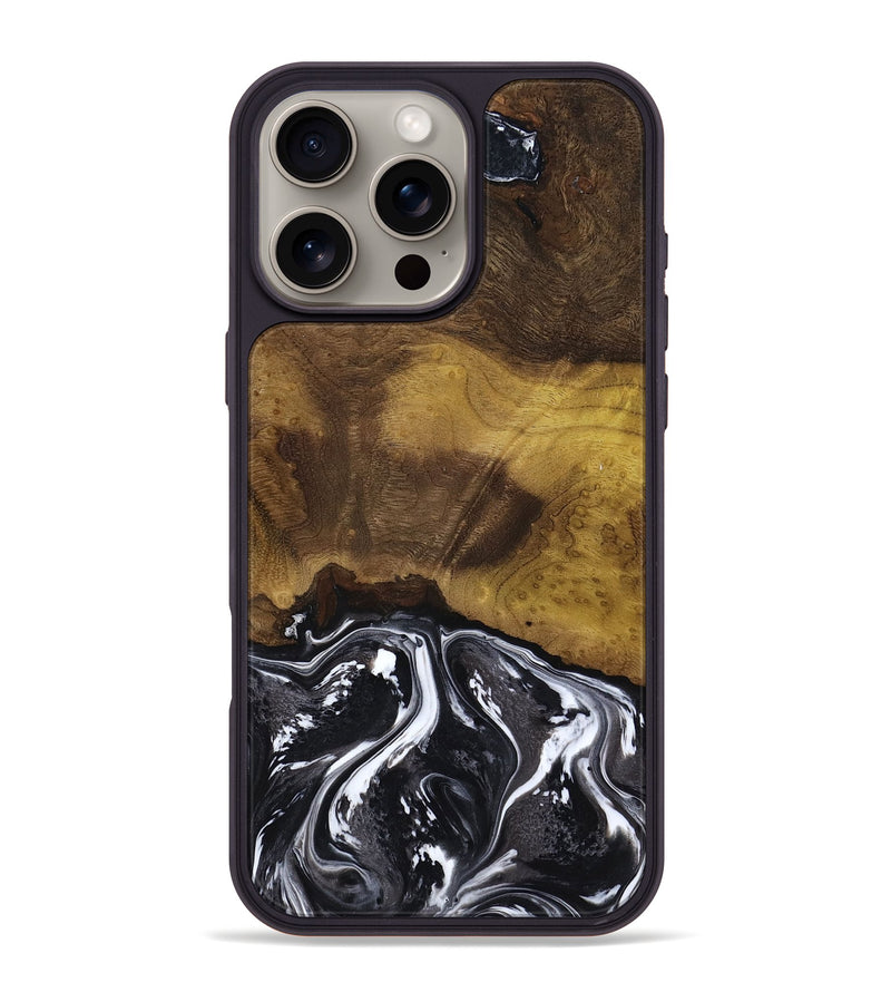 iPhone 16 Pro Max Wood Phone Case - Fabian (Black & White, 818606)