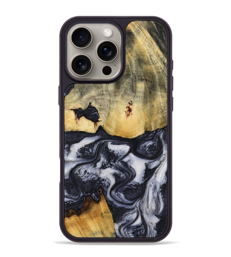 iPhone 16 Pro Max Wood Phone Case - Neva (Black & White, 818607)