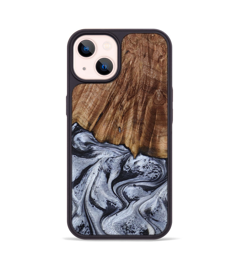 iPhone 14 Wood Phone Case - Belen (Black & White, 818609)