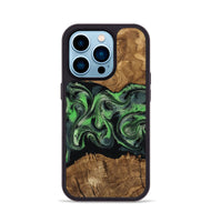iPhone 14 Pro Wood Phone Case - Laraine (Ancient Olive, 818636)