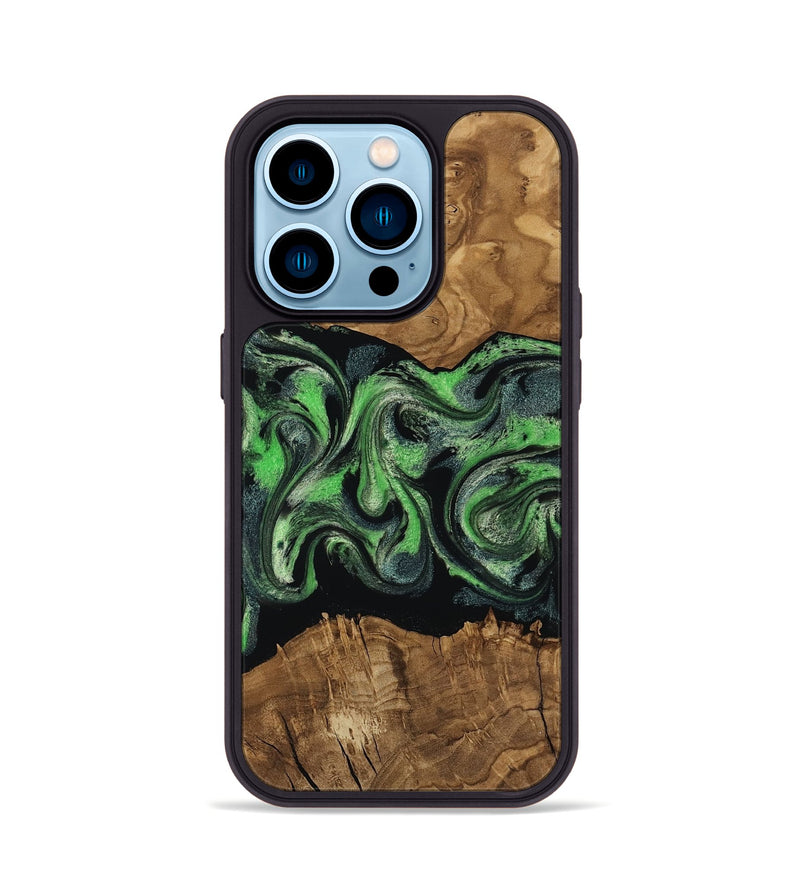 iPhone 14 Pro Wood Phone Case - Laraine (Ancient Olive, 818636)