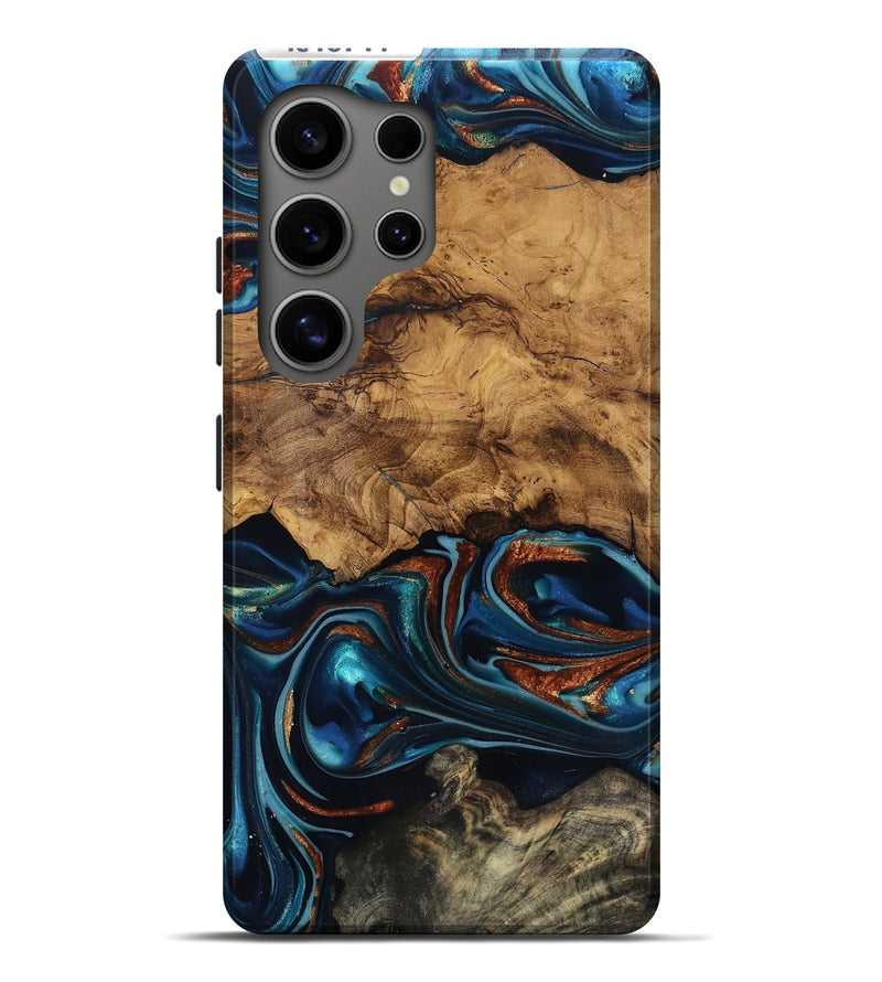 Galaxy S25 Ultra Wood Live Edge Phone Case - Rubi (Ancient Olive, 818744)