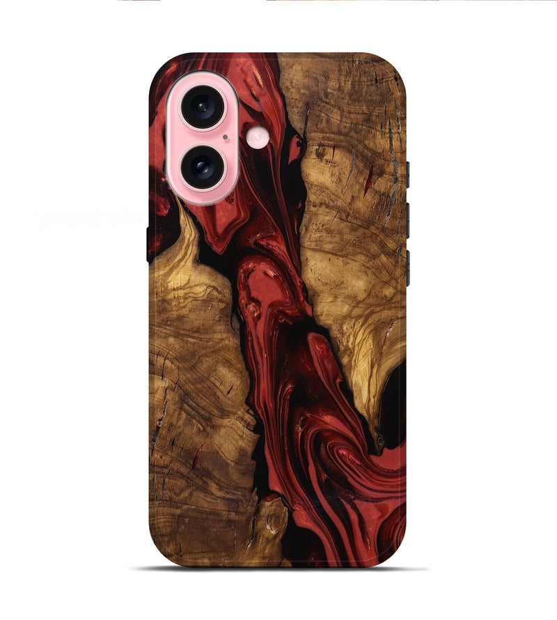 iPhone 16 Wood Live Edge Phone Case - Kinslee (Ancient Olive, 818753)