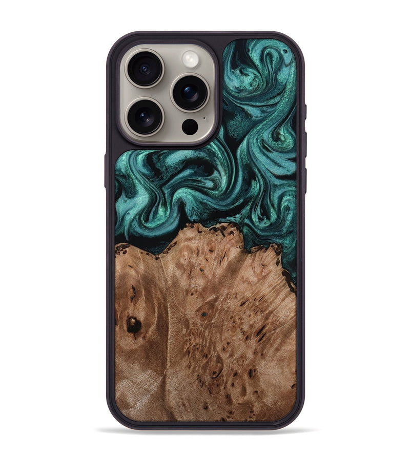 iPhone 15 Pro Max Wood Phone Case - Collin (Green, 818781)