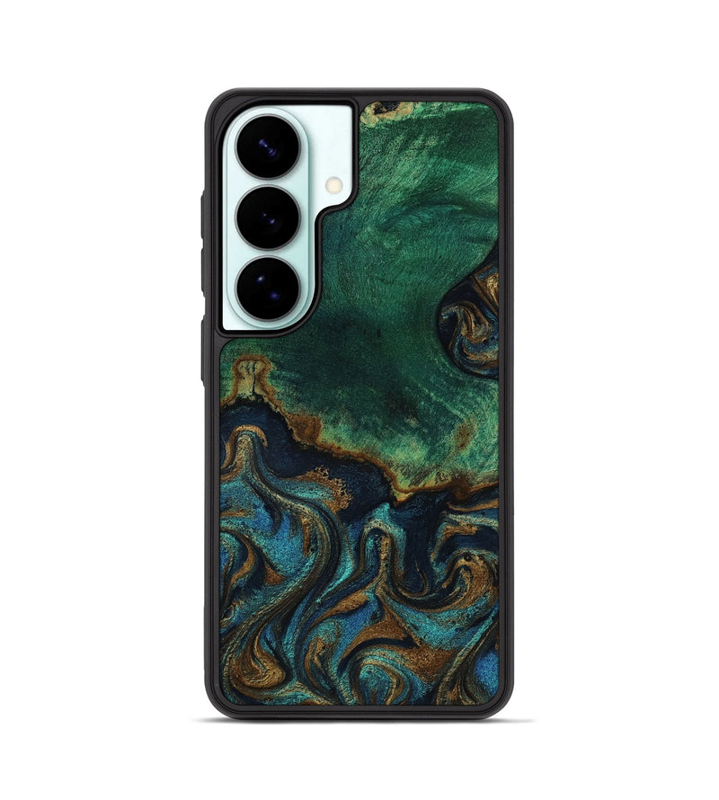 Galaxy S26 Wood Phone Case - Alannah (Teal & Gold, 818782)