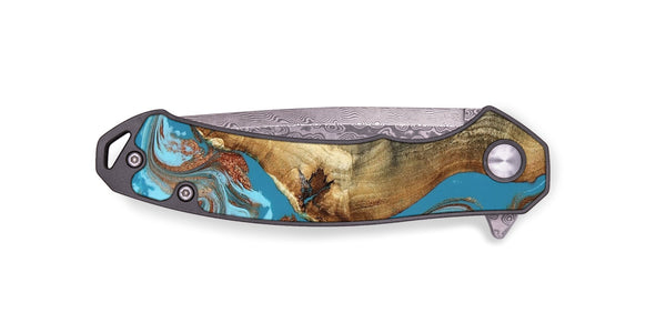 EDC Wood Pocket Knife - Kevin (Teal & Gold, 818783)