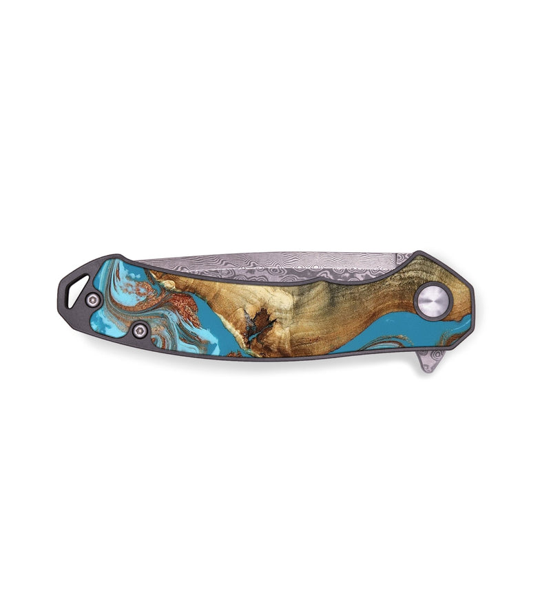 EDC Wood Pocket Knife - Kevin (Teal & Gold, 818783)