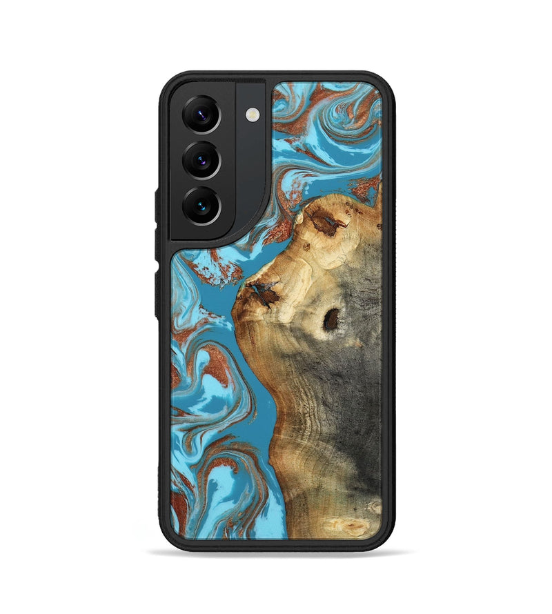 Galaxy S22 Wood Phone Case - Kevin (Teal & Gold, 818783)