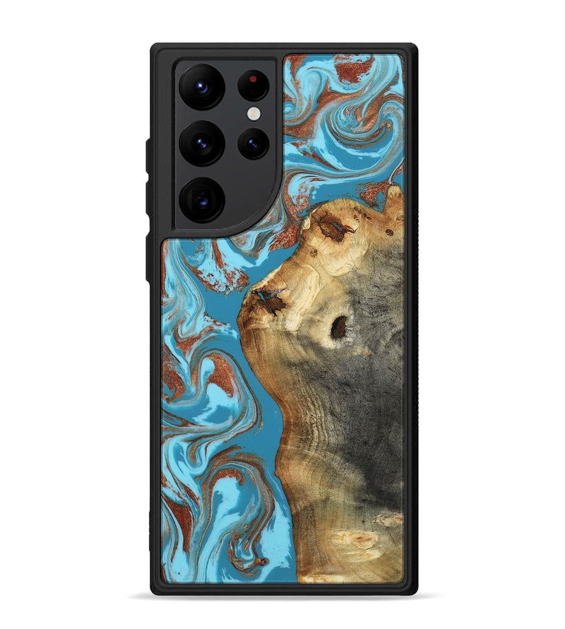 Galaxy S22 Ultra Wood Phone Case - Kevin (Teal & Gold, 818783)