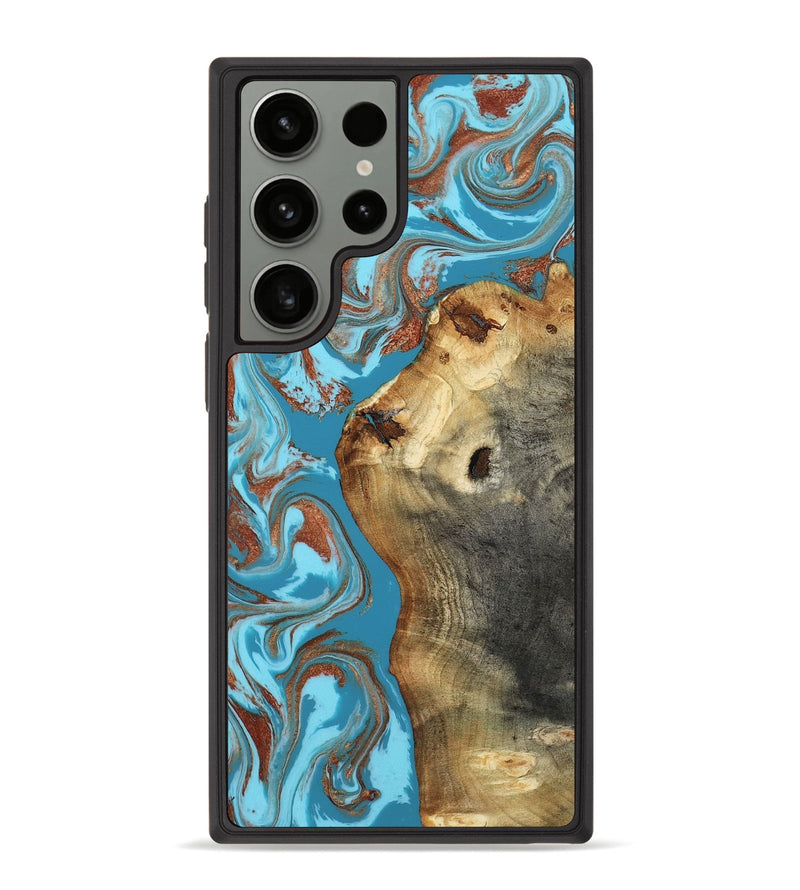 Galaxy S23 Ultra Wood Phone Case - Kevin (Teal & Gold, 818783)