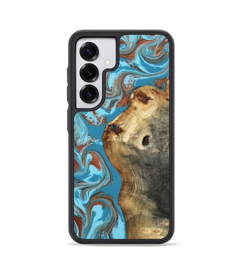 Galaxy S25 Wood Phone Case - Kevin (Teal & Gold, 818783)