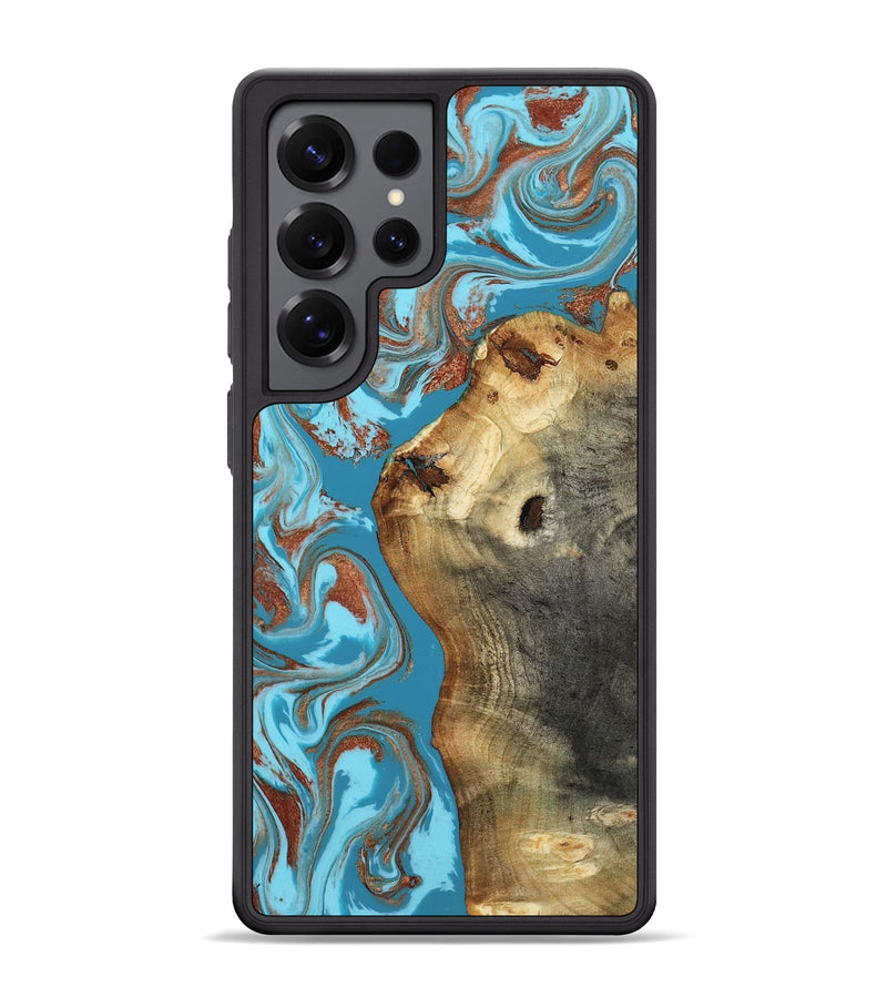 Galaxy S25 Ultra Wood Phone Case - Kevin (Teal & Gold, 818783)