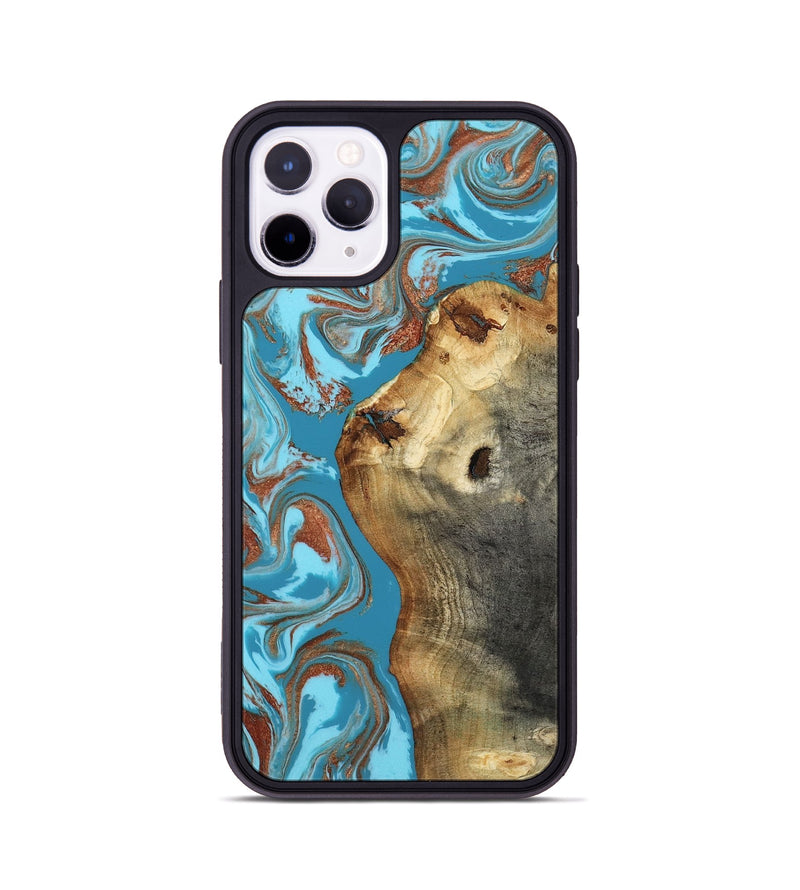 iPhone 11 Pro Wood Phone Case - Kevin (Teal & Gold, 818783)