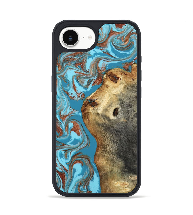 iPhone 17e Wood Phone Case - Kevin (Teal & Gold, 818783)