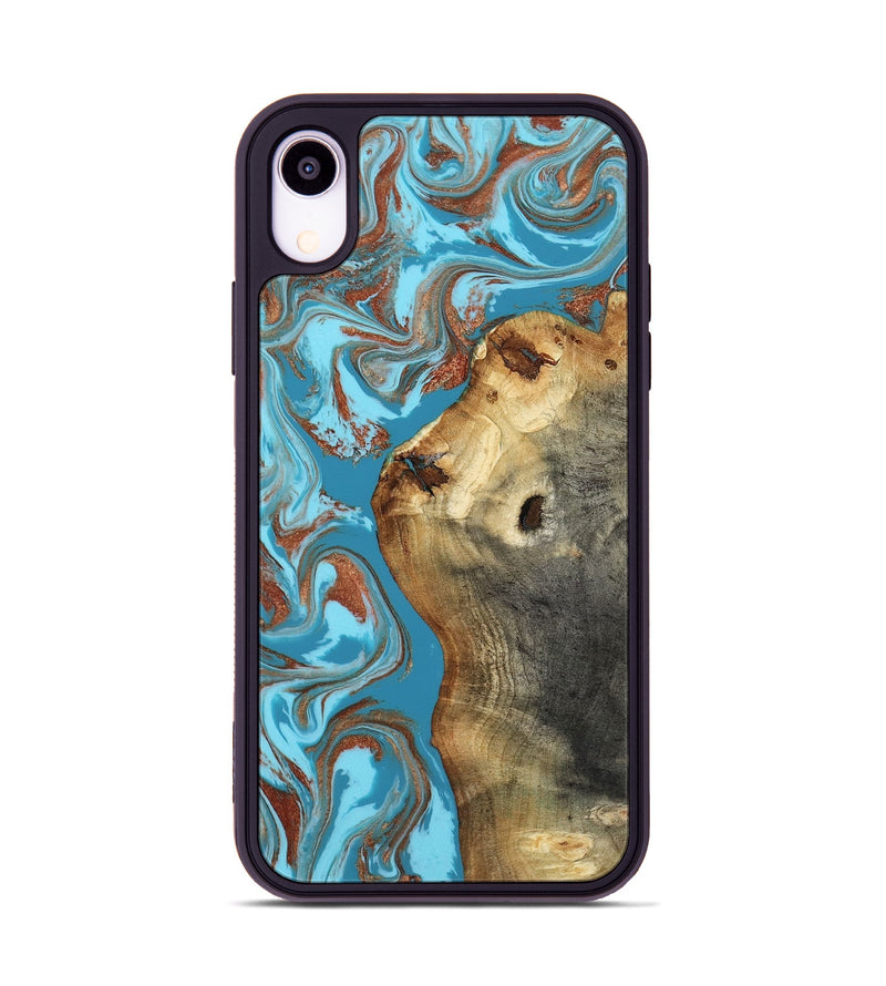 iPhone Xr Wood Phone Case - Kevin (Teal & Gold, 818783)