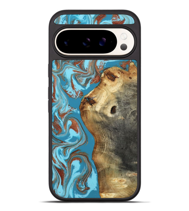 Pixel 10 Pro XL Wood Phone Case - Kevin (Teal & Gold, 818783)