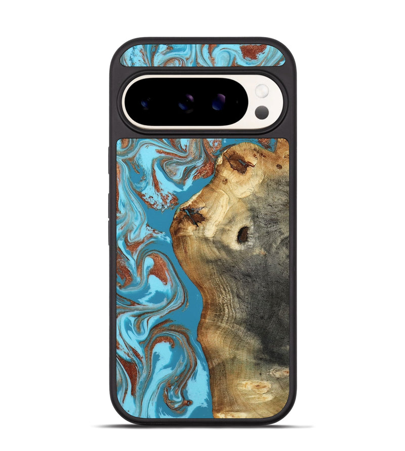 Pixel 9 Wood Phone Case - Kevin (Teal & Gold, 818783)