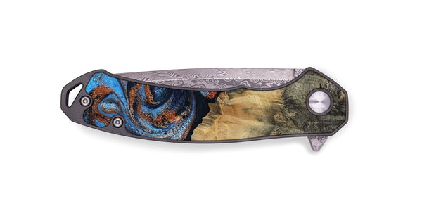 EDC Wood Pocket Knife - Waldo (Teal & Gold, 818785)