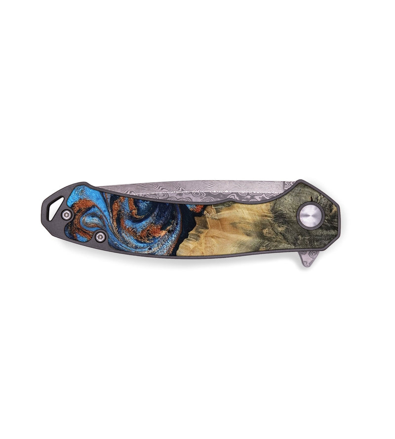 EDC Wood Pocket Knife - Waldo (Teal & Gold, 818785)