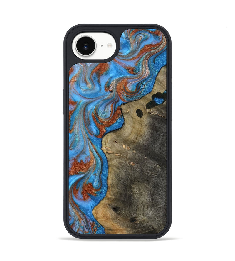 iPhone 16e Wood Phone Case - Carl (Teal & Gold, 818786)