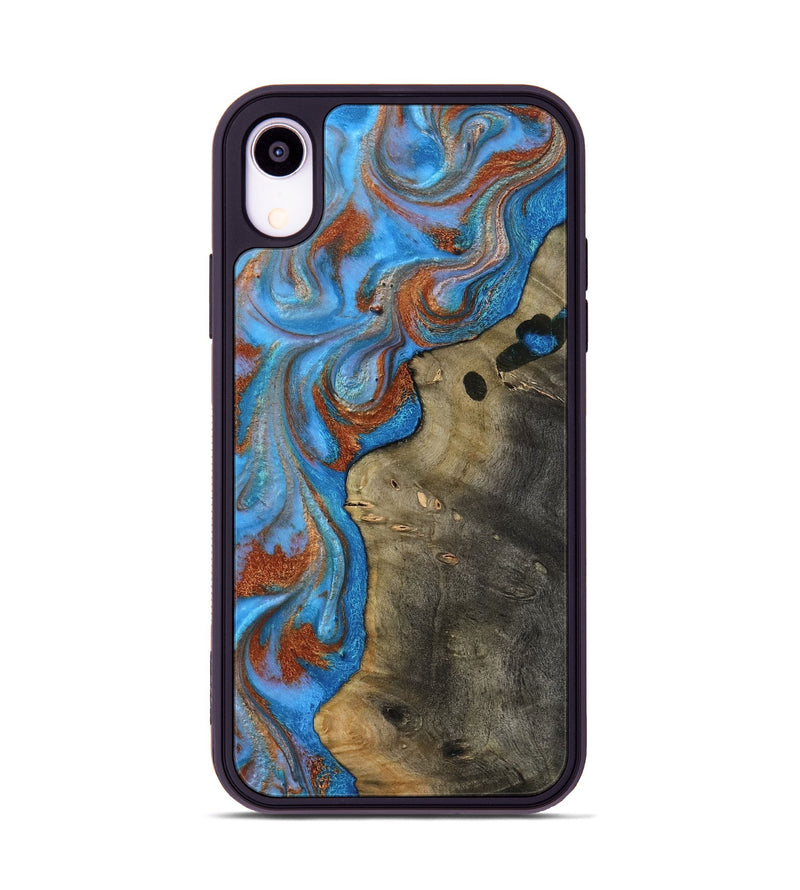 iPhone Xr Wood Phone Case - Carl (Teal & Gold, 818786)