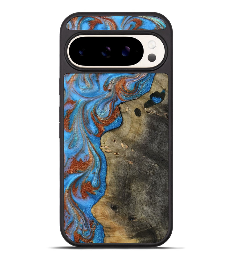 Pixel 9 Pro XL Wood Phone Case - Carl (Teal & Gold, 818786)