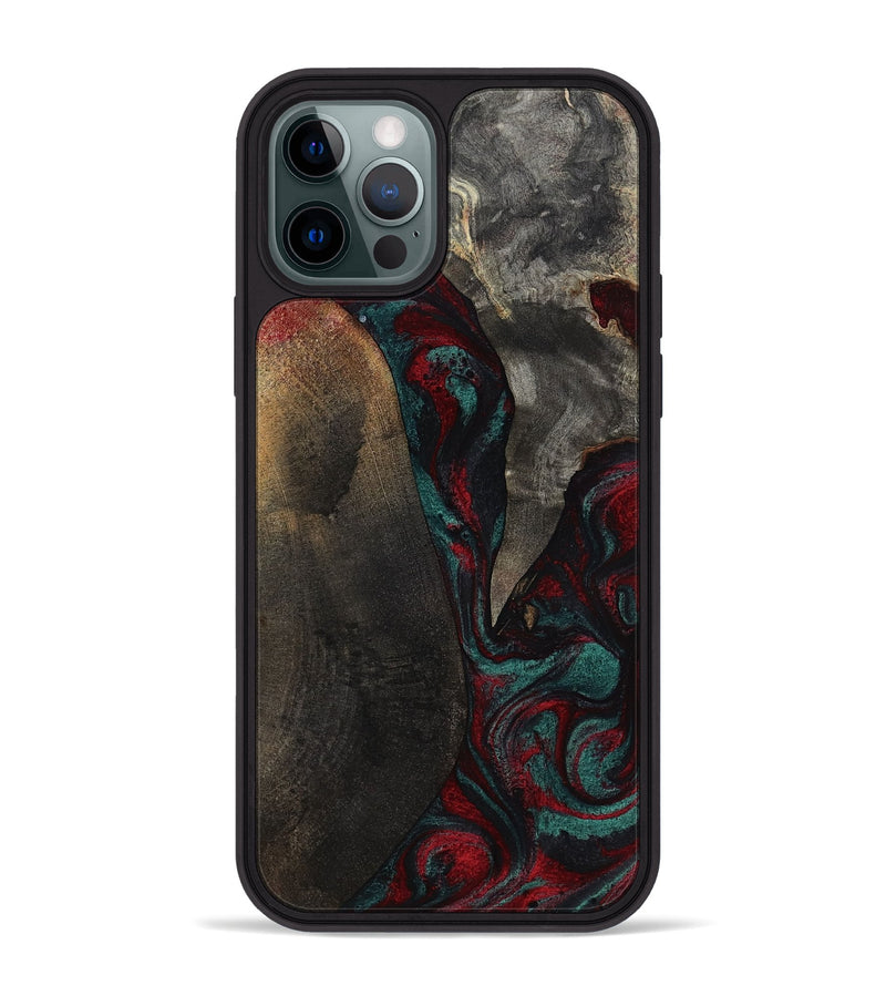 iPhone 12 Pro Max Wood Phone Case - Joel (Red, 818792)