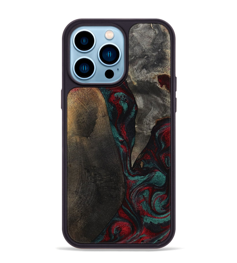 iPhone 14 Pro Max Wood Phone Case - Joel (Red, 818792)