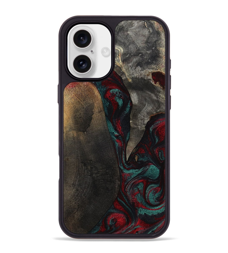 iPhone 16 Plus Wood Phone Case - Joel (Red, 818792)
