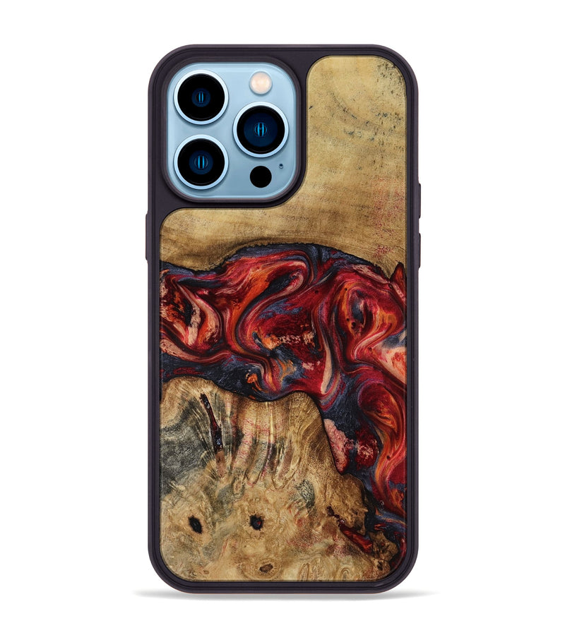 iPhone 14 Pro Max Wood Phone Case - Elyssa (Red, 818793)
