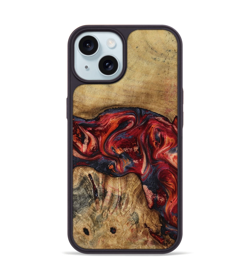 iPhone 15 Wood Phone Case - Elyssa (Red, 818793)