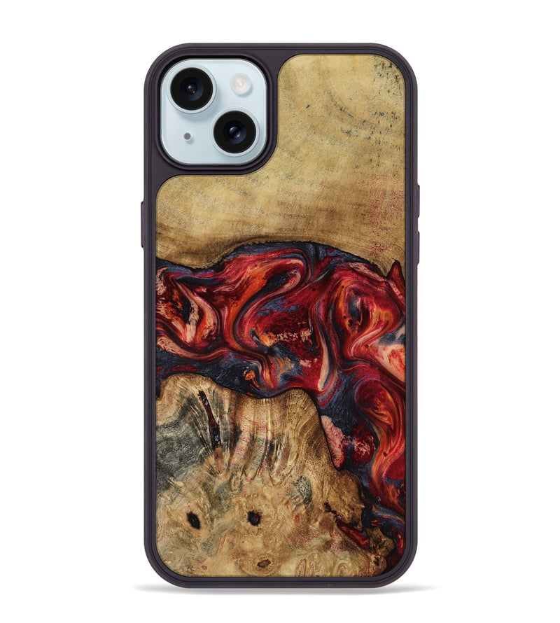 iPhone 15 Plus Wood Phone Case - Elyssa (Red, 818793)