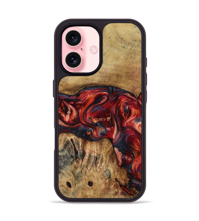 iPhone 16 Wood Phone Case - Elyssa (Red, 818793)