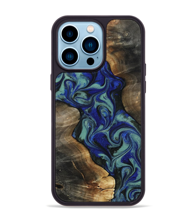 iPhone 14 Pro Max Wood Phone Case - Vincent (Green, 818815)