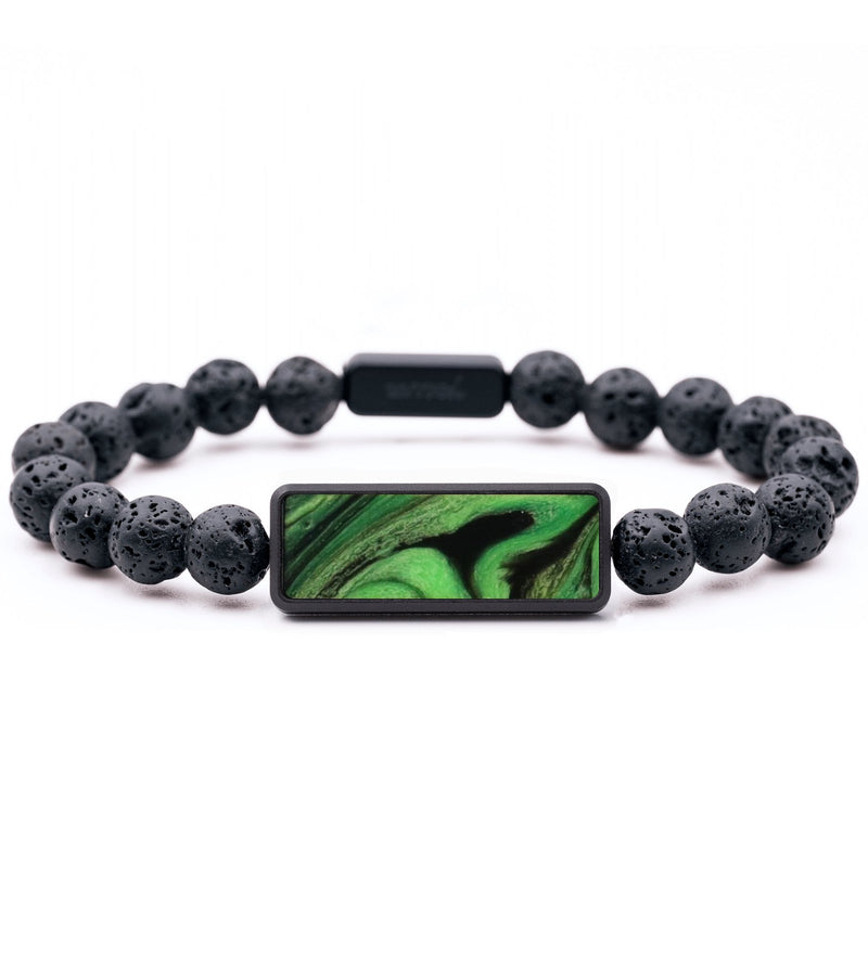 Lava Bead ResinArt Bracelet - Sylvia (Green, 818847)