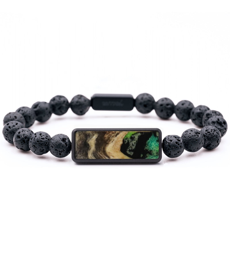 Lava Bead Wood Bracelet - Maxwell (Green, 818850)