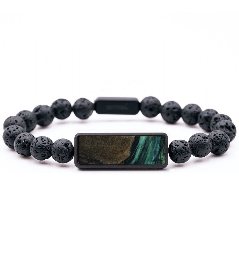 Lava Bead Wood Bracelet - Hayes (Green, 818855)